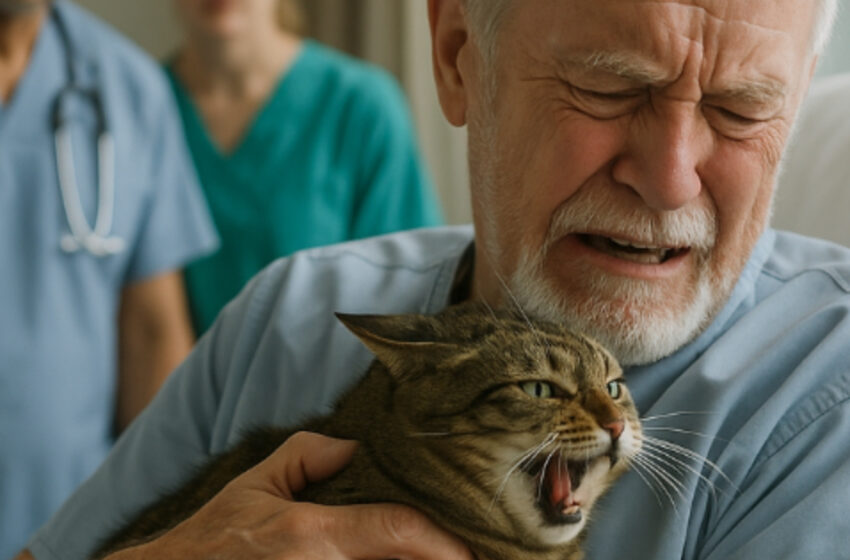  Büyük bir ameliyattan önce sevgili kedisine veda etmek istiyordu. Ama kedi aniden sırtını kamburlaştırdı, tısladı ve sahibine saldırdı.