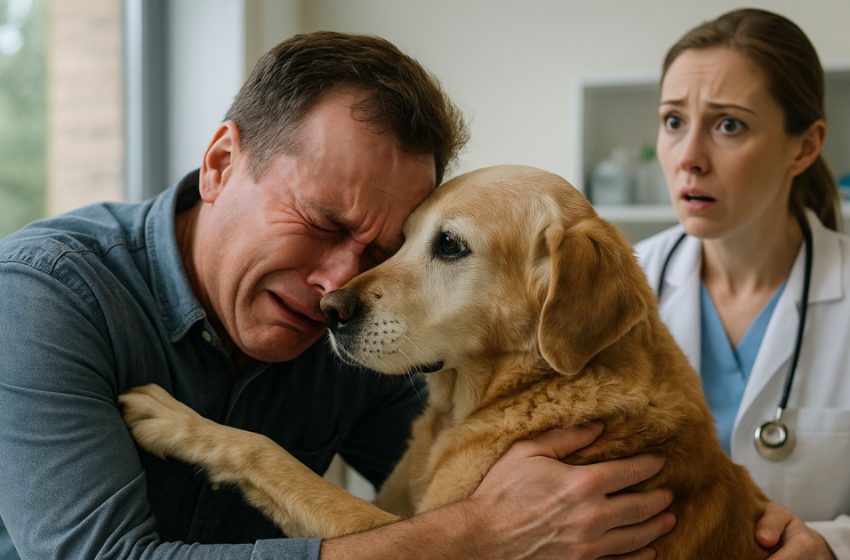 Ölmekte olan köpeğine veda etmek için birkaç dakika izin istedi – ve sonra veteriner inanılmaz bir şey fark etti