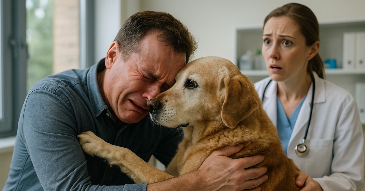 Ölmekte olan köpeğine veda etmek için birkaç dakika izin istedi – ve sonra veteriner inanılmaz bir şey fark etti